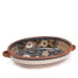 Tonala Iconography Oval Shaped Tray, Burnished Clay Supply