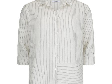 WESLEY LINEN SHIRT - SAND STRIPE Sale