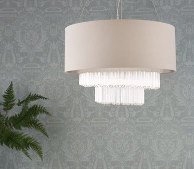 Laura Ashley Genevieve 5lt Pendant Chandelier Grey Shade Fashion