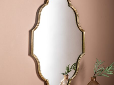 Amos Aged gold frame ellipse mirror Sale