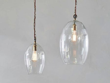 Nkuku Otoro Recycled Clear Glass Pendant Small Oval Discount