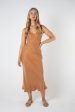 HALLIE MID LENGTH DRESS - BURNT ORANGE Hot on Sale