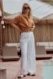 SAWYER WIDE LEG LINEN PANT - WHITE Sale