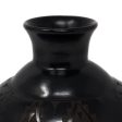 Semi-flat, Maw and Mouth Rounding Dots Jug, Scribed Black Clay Cheap