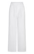 SAWYER WIDE LEG LINEN PANT - WHITE Sale