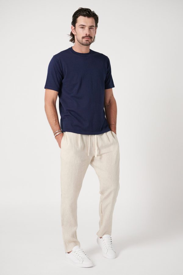 RAVELLO LINEN PANT - NATURAL Online Hot Sale