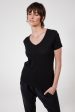 BLAKE SLUB V-NECK - BLACK Online Hot Sale