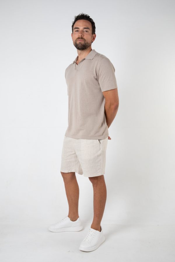 RUFOLO LINEN SHORT - NATURAL on Sale