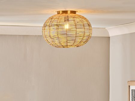 Nkuku Noko Rattan Flush Ceiling Light Online