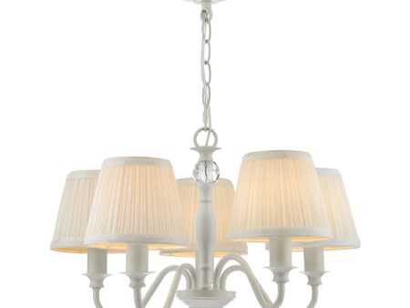 Laura Ashley Ellis 5 Light Chandelier Satin Grey with Shades Online now