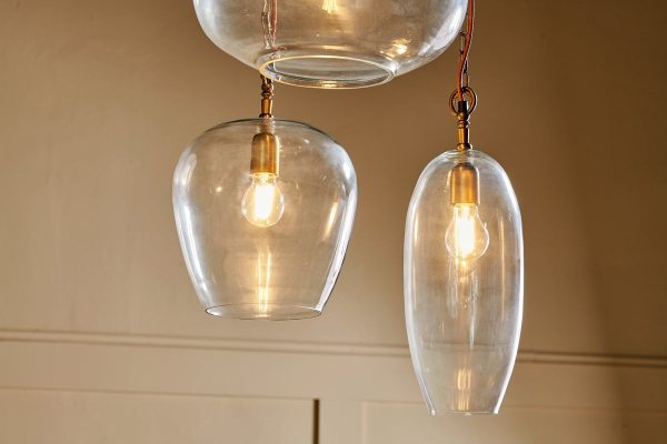 Nkuku Otoro 3 Light Recycled Clear Glass Cluster Pendant on Sale