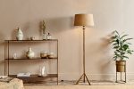 Nkuku Sahhil Metal Tripod Floor Lamp Antique Brass Online Sale