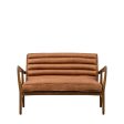 Amos Datsun 2 Seater Sofa Vintage Brown Leather Online Hot Sale