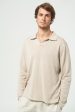 MAVERICK L S KNITTED POLO - SAND on Sale