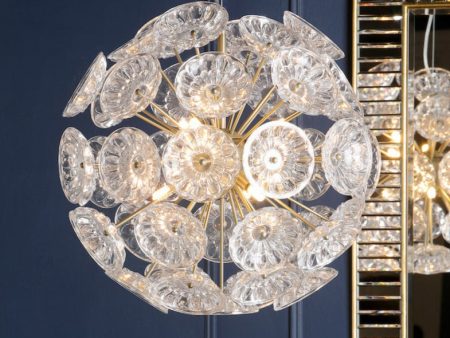 Laura Ashley Elwick 6 Light Pendant Chandelier Matt Brass & Crystal Online Hot Sale