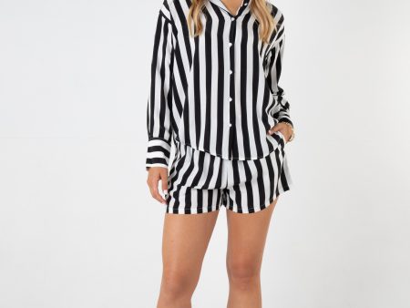 ROMY STRIPE SHIRT - BLACK & WHITE For Discount