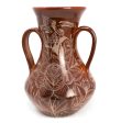 Two-HandledTall Neck Vase,Burnished Clay Hot on Sale