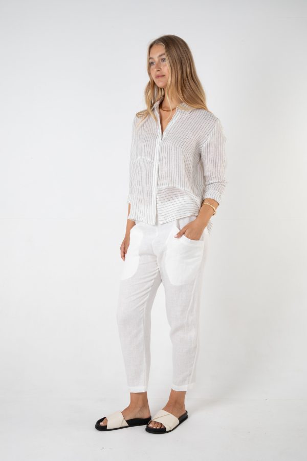 SUTTON HEMP PANT - WHITE For Cheap