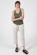 RAYNE SLUB TANK - KHAKI Hot on Sale