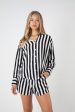 ROMY STRIPE SHORT - BLACK & WHITE Cheap