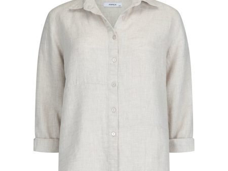 WESLEY LINEN SHIRT - NATURAL For Sale