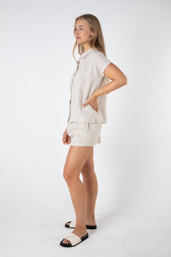 JUDE LINEN SHORT - NATURAL Cheap