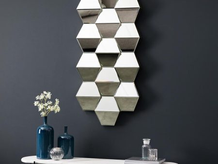 Amos Facetted hexagonal decorative mirror For Sale