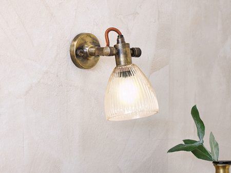 Nkuku Rarni Recycled Glass Single Spotlight Antique Brass Online now