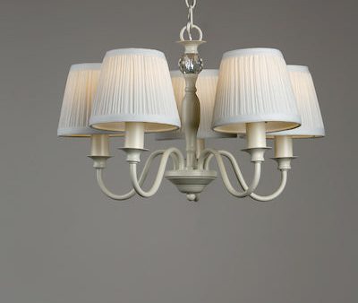 Laura Ashley Ellis 5 Light Chandelier  Cream with Ivory Shades Online now