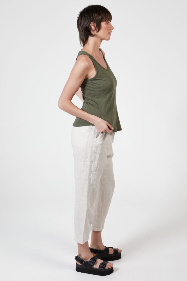 RAYNE SLUB TANK - KHAKI Hot on Sale