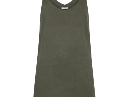 REMI LINEN DRESS - OLIVE Sale