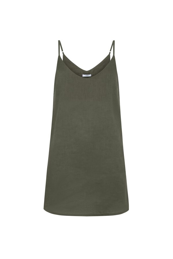 REMI LINEN DRESS - OLIVE Sale