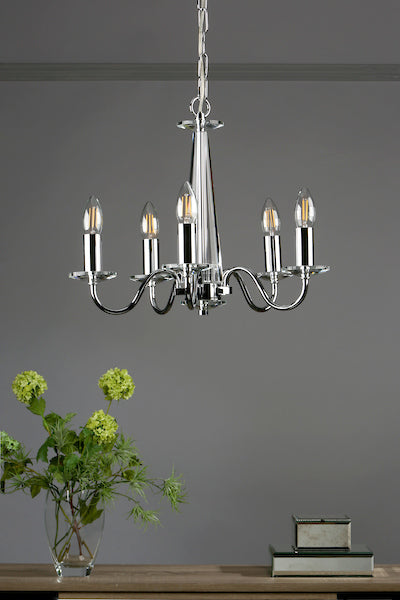 Laura Ashley Blake 5 Light Chandelier Polished Chrome Online Hot Sale