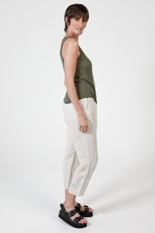 RAYNE SLUB TANK - KHAKI Hot on Sale