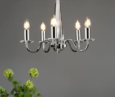 Laura Ashley Blake 5 Light Chandelier Polished Chrome Online Hot Sale