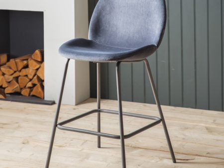 Amos Flanagan Stool Dark Grey Velvet (2pk) Online Sale