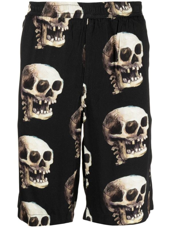 Skull Graphic-Print Bermuda Shorts For Discount