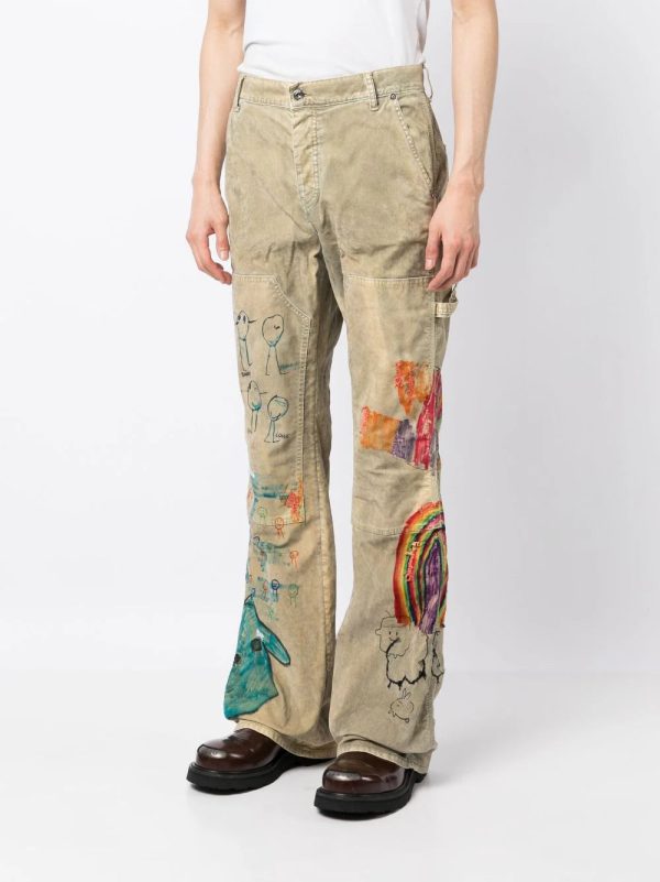 Cartoon Flared Carpenter Pants For Sale