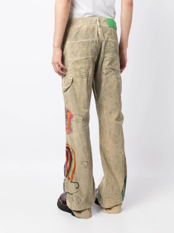 Cartoon Flared Carpenter Pants For Sale