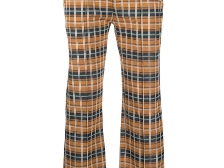 Check-Pattern Straight-Leg Trousers Cheap