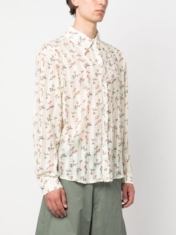 Floral-Print Long-Sleeve Shirt Online Sale